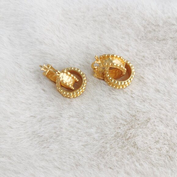 NEW Julie Vos Marbella Hoop Earrings 24K Gold Plate - Picture 2 of 4
